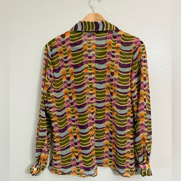 Milano Button-Down Multicolor Patterned Women's Top - Picture 5 of 6